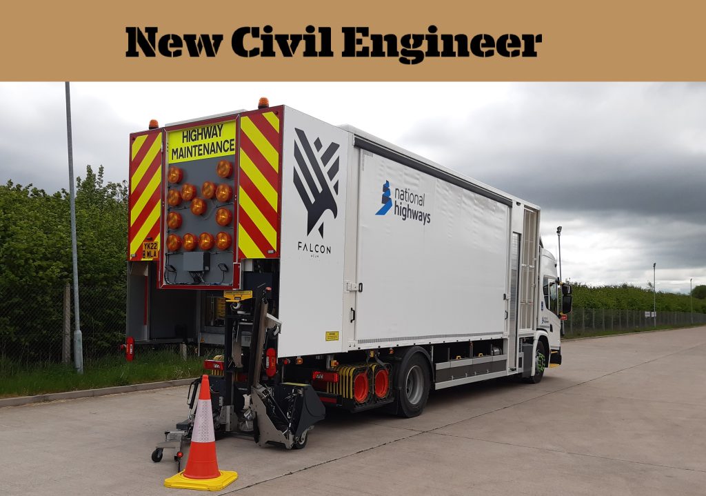 Automated cone laying machine in New Civil Engineer ‘Future of Roads